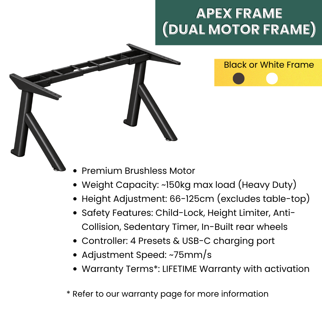 (APEX FRAME) Epoxy Solid Wood Desks
