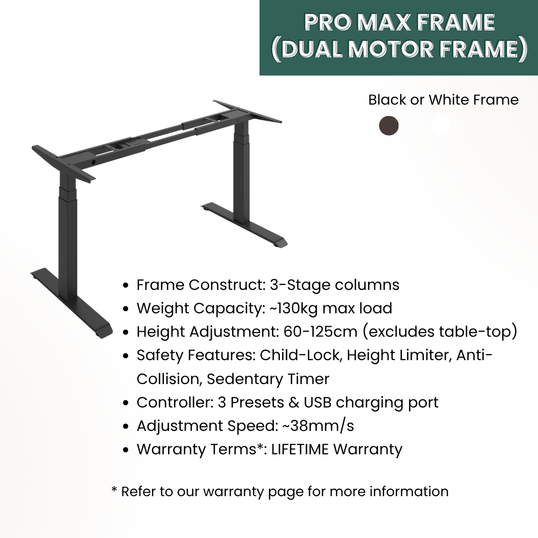 (PRO MAX FRAME) Solid Wood Desks