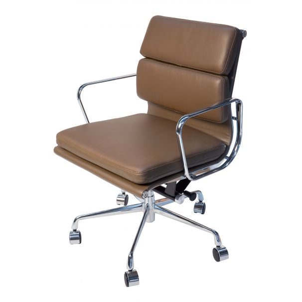 Genuine Italian Leather Soft Pad Midback Office Chair (Replica)
