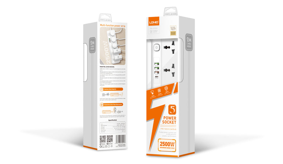 5X4 Universal Power Extension With USB A / C / QC / PD Charging Ports