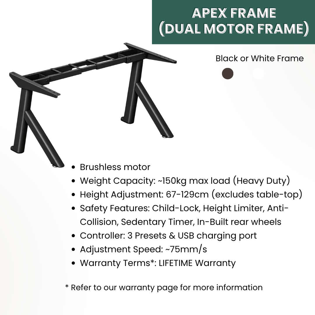 (PREORDER APEX FRAME) Solid Wood Desks