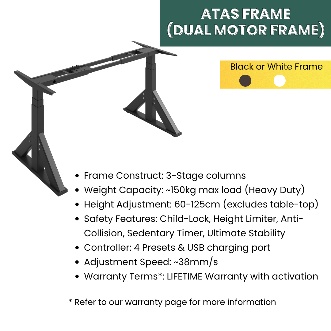 (ATAS FRAME) Solid Wood Desks