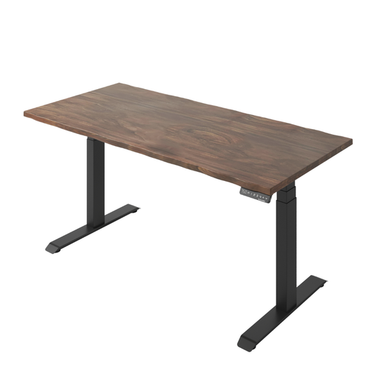 South American Walnut Plank-Joint Classic Sit Stand Desk