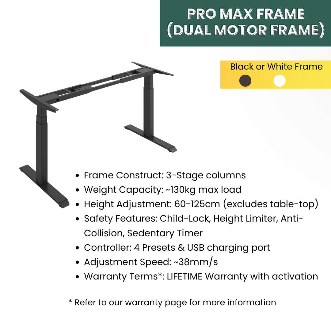 (PRO MAX FRAME) Solid Wood Desks