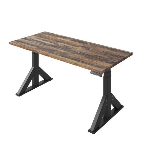 South American Walnut Butcher Block Atas Sit Stand Desk