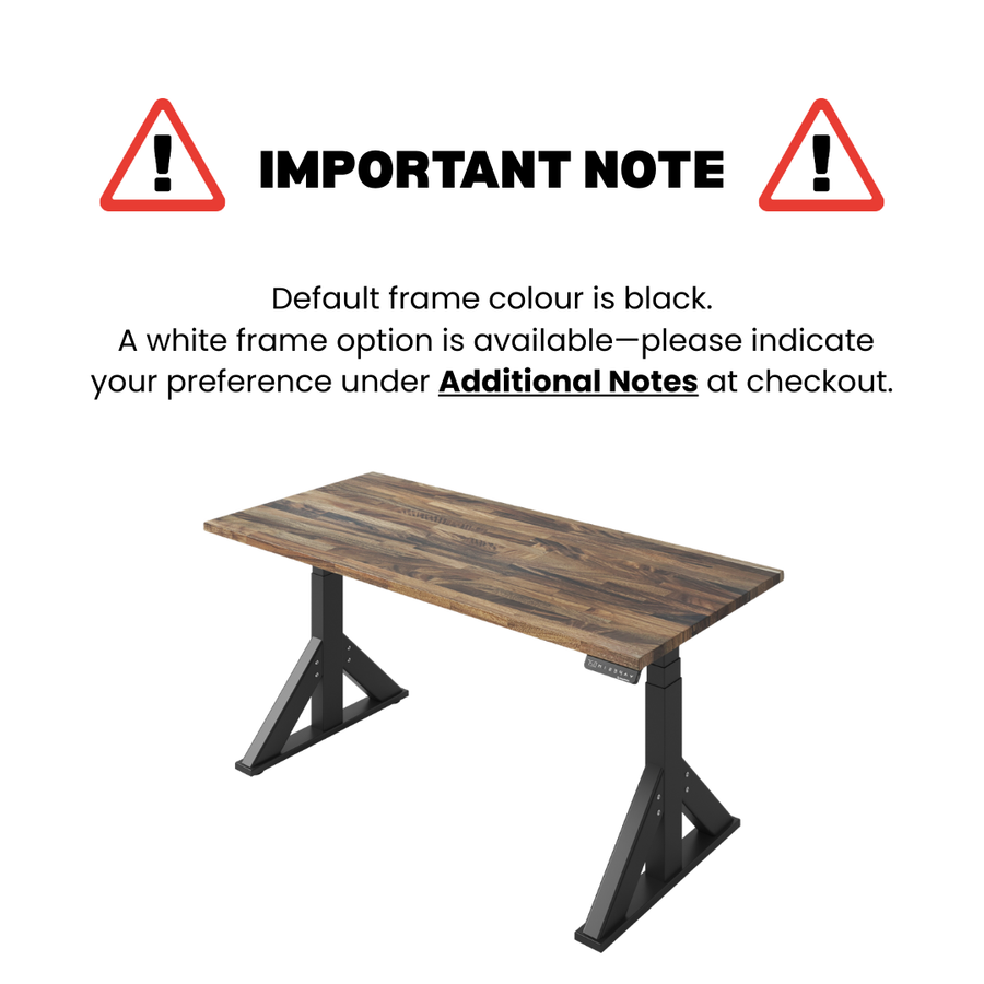 South American Walnut Plank-Joint Atas Sit Stand Desk