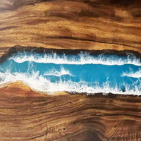 Solid Wood Epoxy Sit Stand Desk